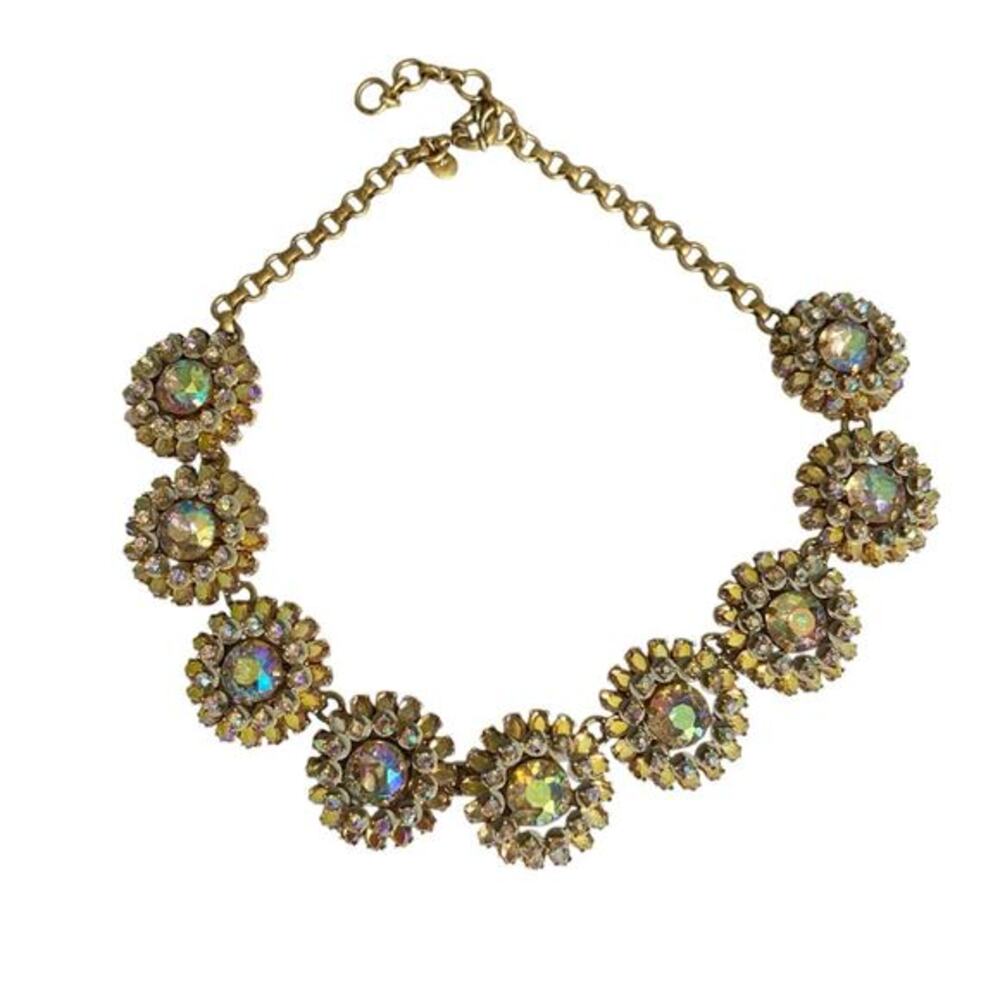 J.Crew Jumbo Brulee Necklace Aurora Borealis Retired Rare Runway 19